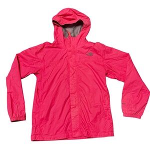 The North Face Girls XL 18 Pink Hooded Rain Jacket Lightweight Waterproof